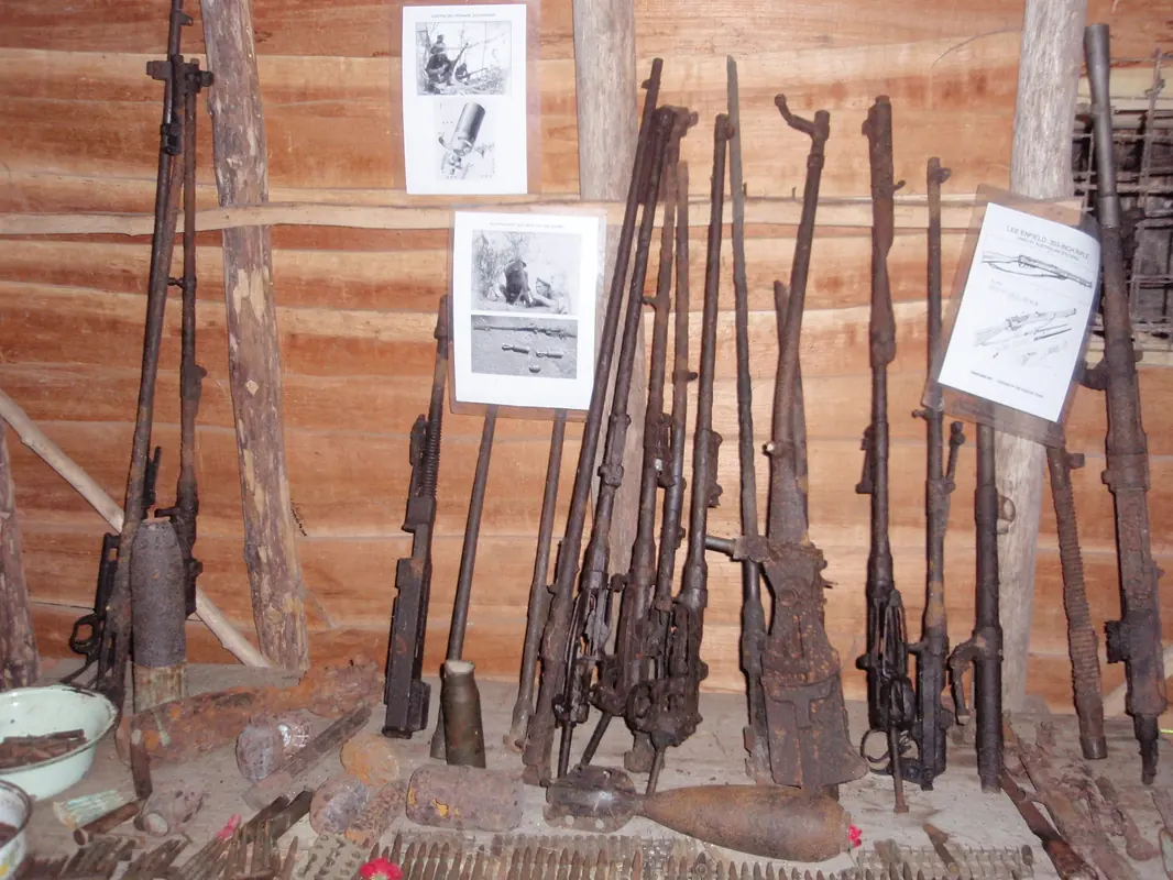 Rifles displayed in a village museum