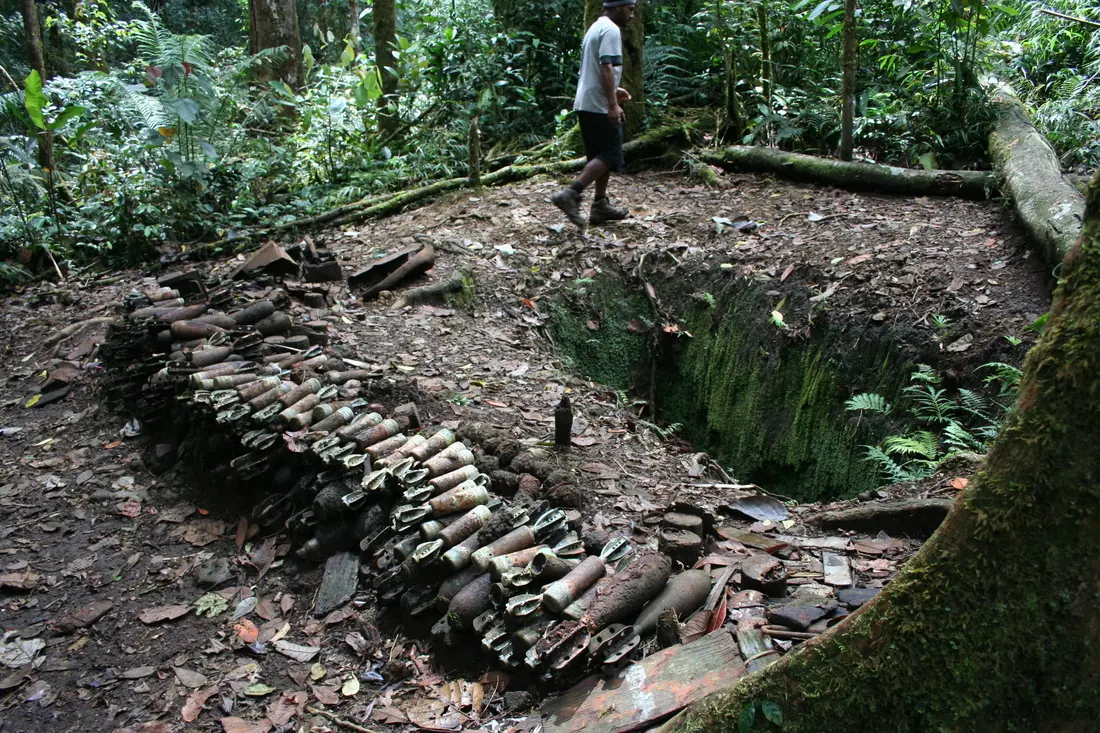 A wartime weapon pit in the jungle