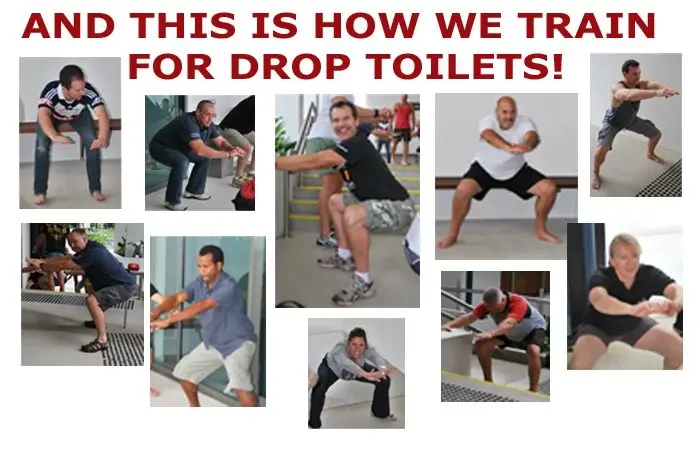 And this is how some trekkers train for drop toilets!