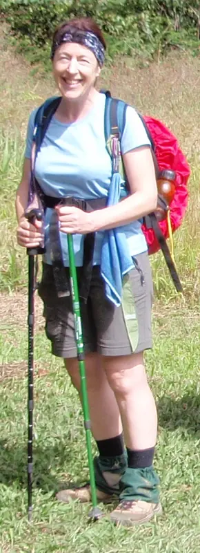 A trekker dressed for the Track