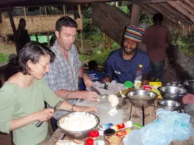 Cooking in the camp kitchen