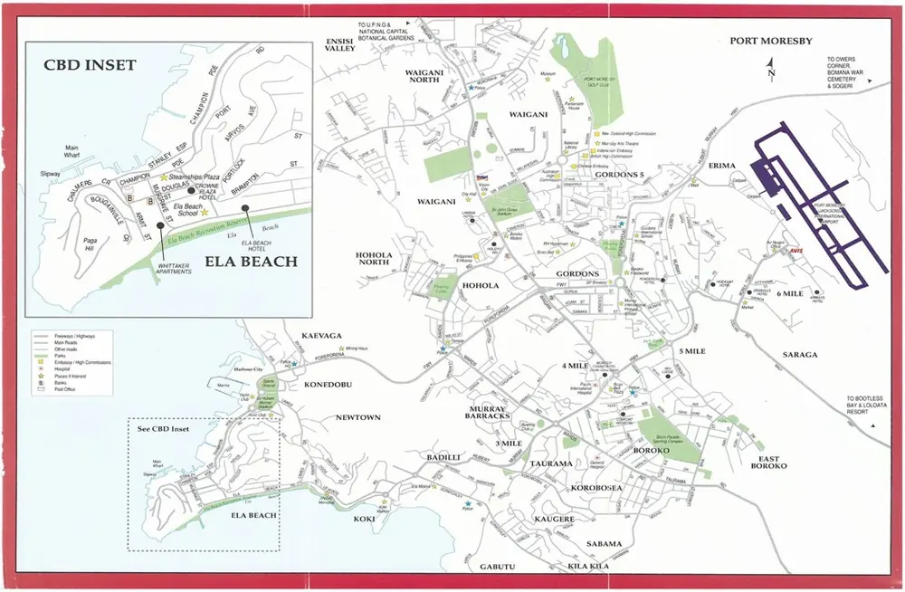 Street map of Port Moresby