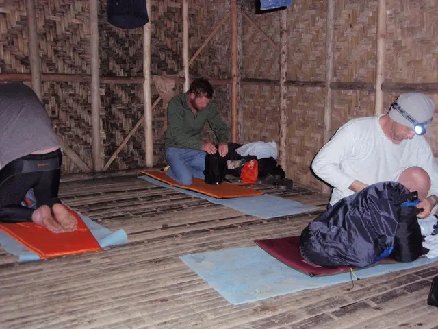 Inside a hut