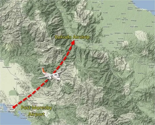Route: Port Moresby to Kokoda by air